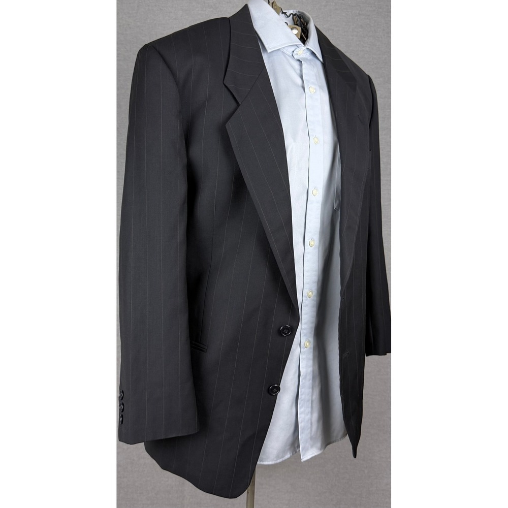 Mani Giorgio Armani Vintage Pinstripe Wool Blazer Made in Italy Black 42R
